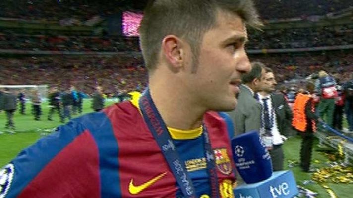 Champions League - Villa: "Se lo dedico al hijo de Pepe Reina"