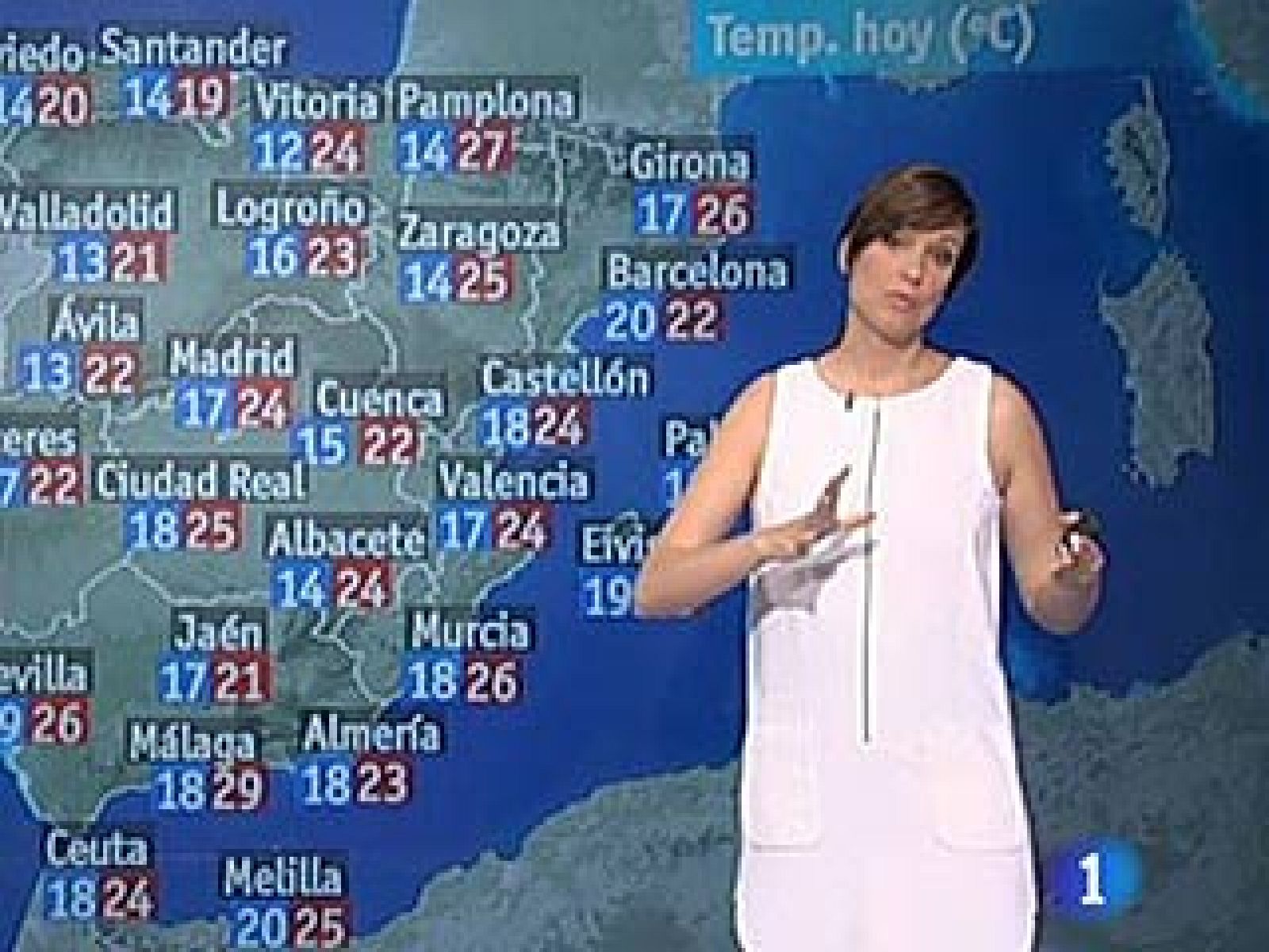 Bajan las mínimas y los cielos, poco nubosos