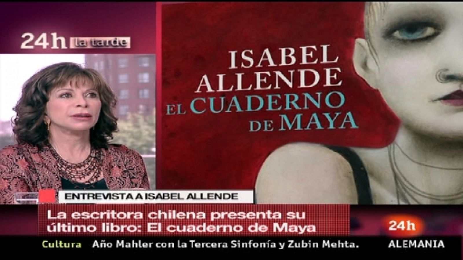La tarde en 24 horas - Tercera hora - Entrevista a la escritora Isabel Allende con motivo de su último trabajo, El cuaderno Maya - 10/06/11 - Ver ahora