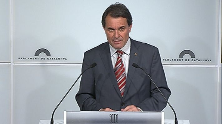 Telediario 1 - Rechazo de los partidos catalanes a las protestas