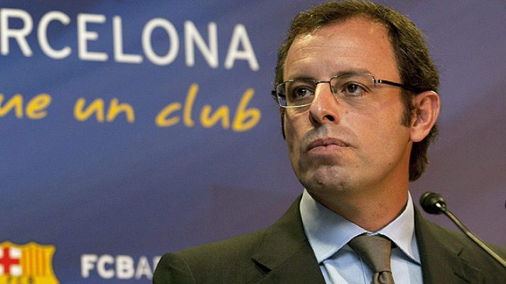 Telediario 1 - Rosell amenaza con romper relaciones con el Madrid