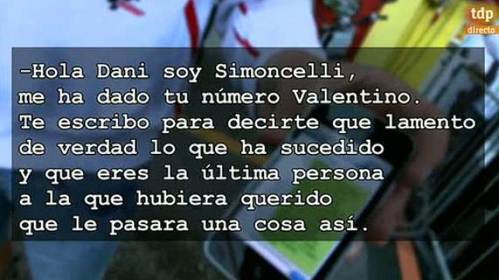  - Simoncelli enseña el 'sms' que escribió a Pedrosa
