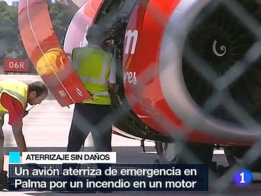 Telediario 1 - Aterrizaje de emergencia en Palma