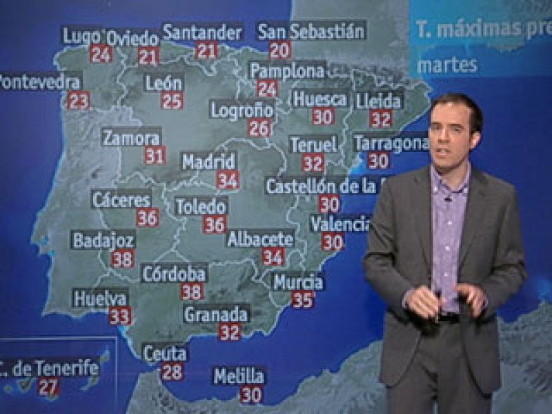 Lluvias en Cataluña y temperaturas altas en Extremadura y Andalucía