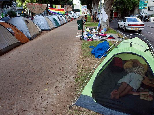 Telediario 1 - La protesta de los 'indignados' israelíes gana fuerza