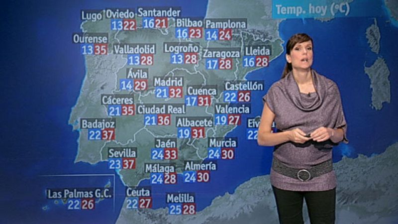Doce provincias en alerta amarilla por altas temperaturas este viernes