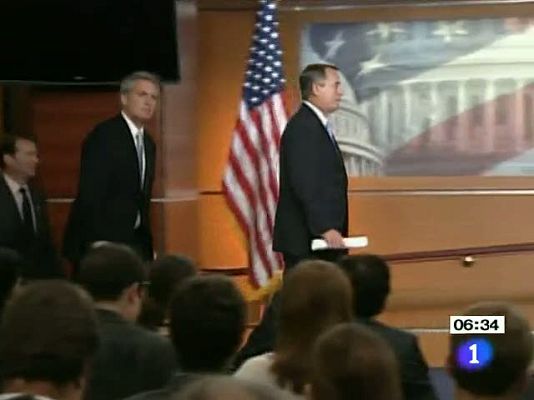 Telediario 1 - La presión del Tea Party bloquea el voto de los republicanos sobre el plan de deuda en EE.UU.