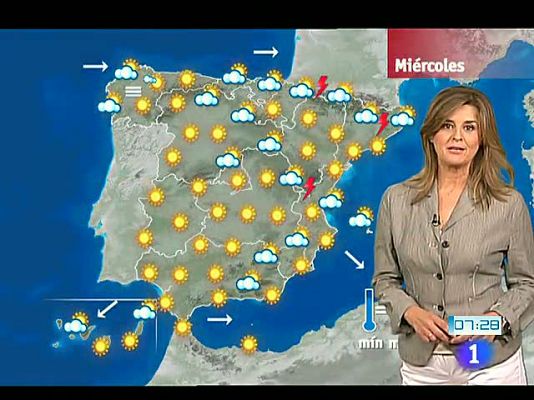El tiempo - Nubes y tormentas débiles en el noreste