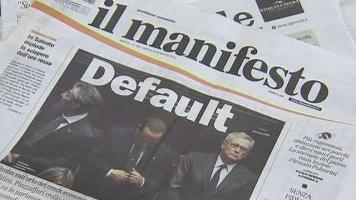 Telediario 1 - Prima de riesgo italiana en máximos