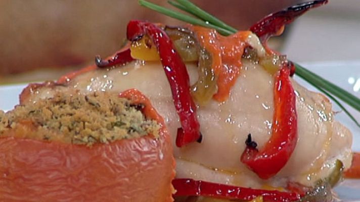 RTVE Cocina - Saber Cocinar - Pollo relleno a los tres pimientos (04/08/2011)