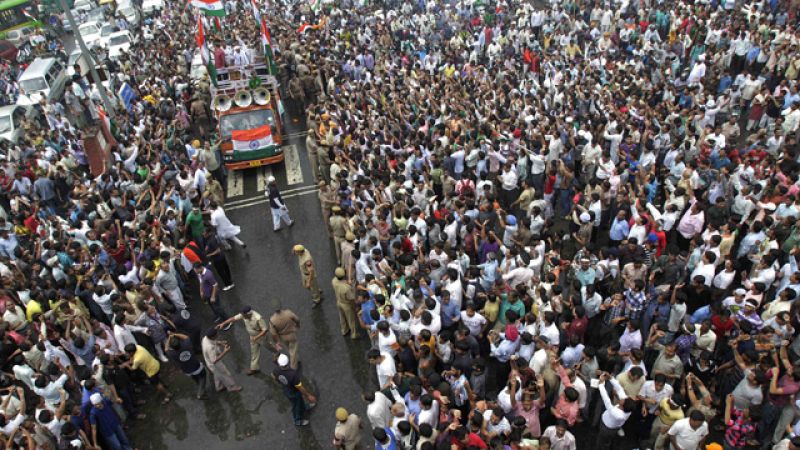 Anna Hazare se ha convertido en líder de la lucha contra la corrupción en India