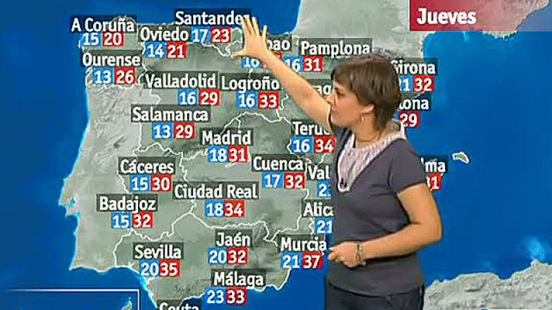 Temperaturas altas en el sureste y en Baleares, y tormentas en Aragón