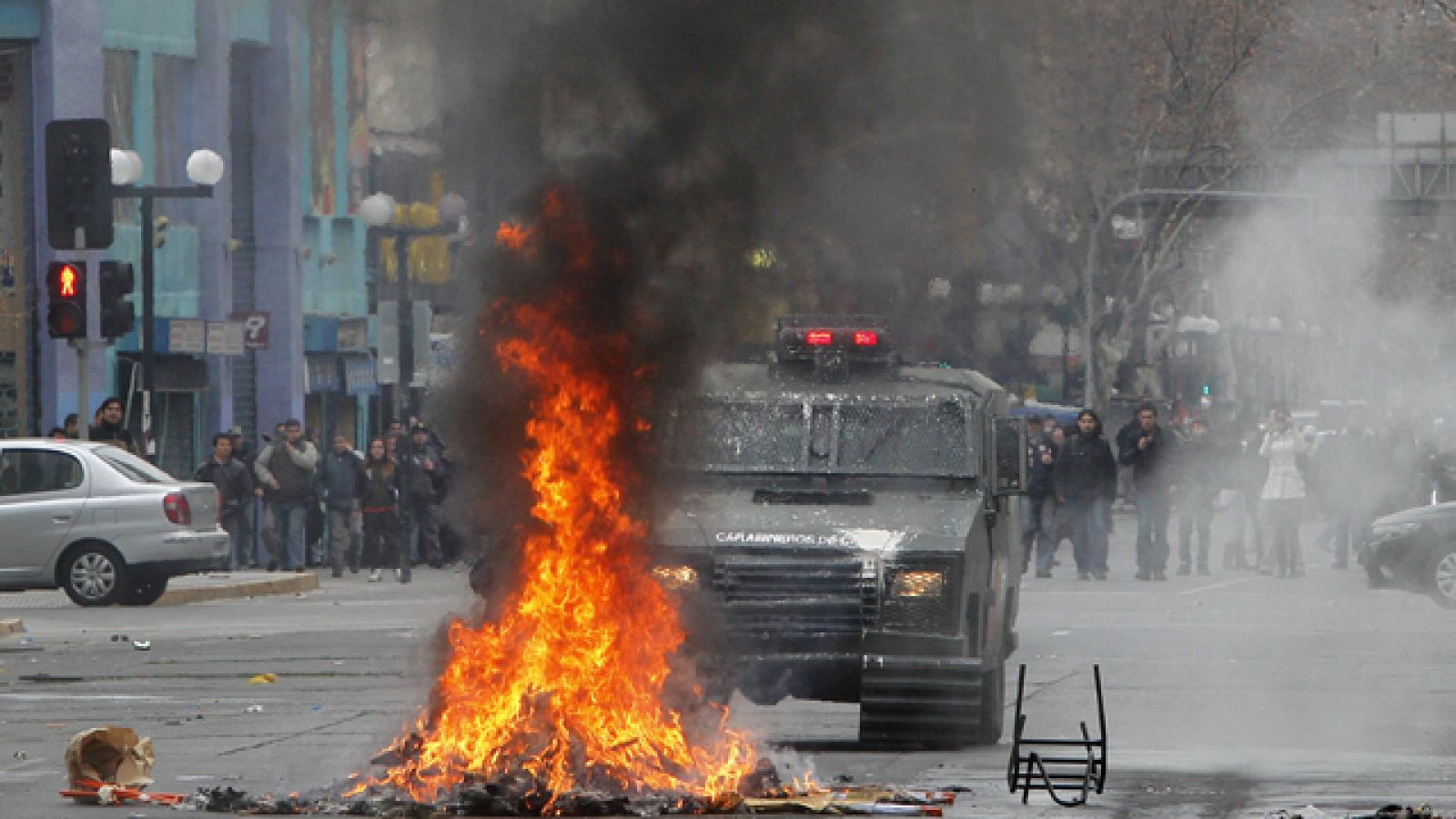 Segundo día de huelga en Chile tras los disturbios de la primera jornada