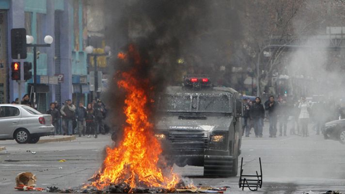Telediario 1 - Segundo día de huelga en Chile