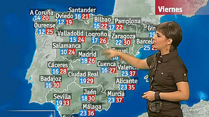 El tiempo - Cielos poco nubosos y temperaturas máximas en moderado descenso