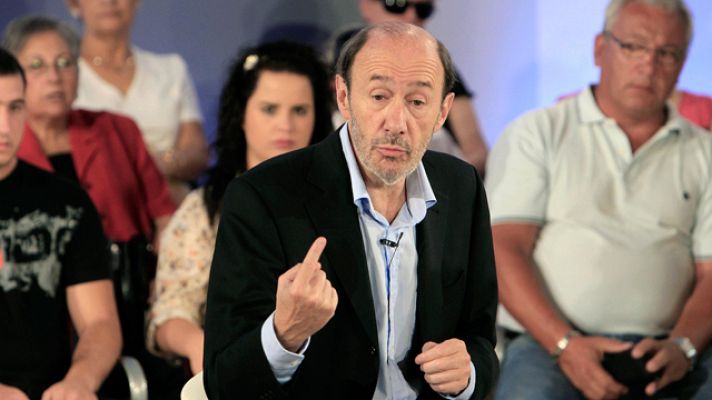 Telediario 1 - Rubalcaba: "¿Quién ha dicho que sea de izquierdas endeudarse?"