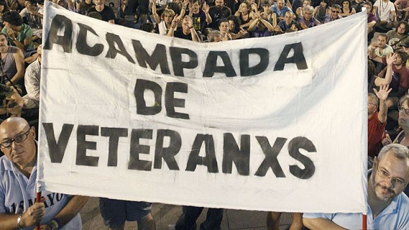 Un grupo de jubilados acampa en Madrid