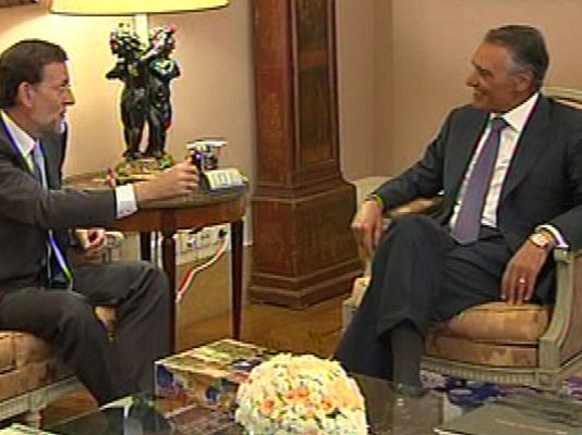 Telediario 1 - Mariano Rajoy visita por Portugal