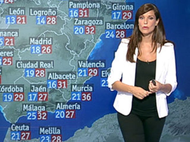 Cielo nuboso en el sur y este de la península