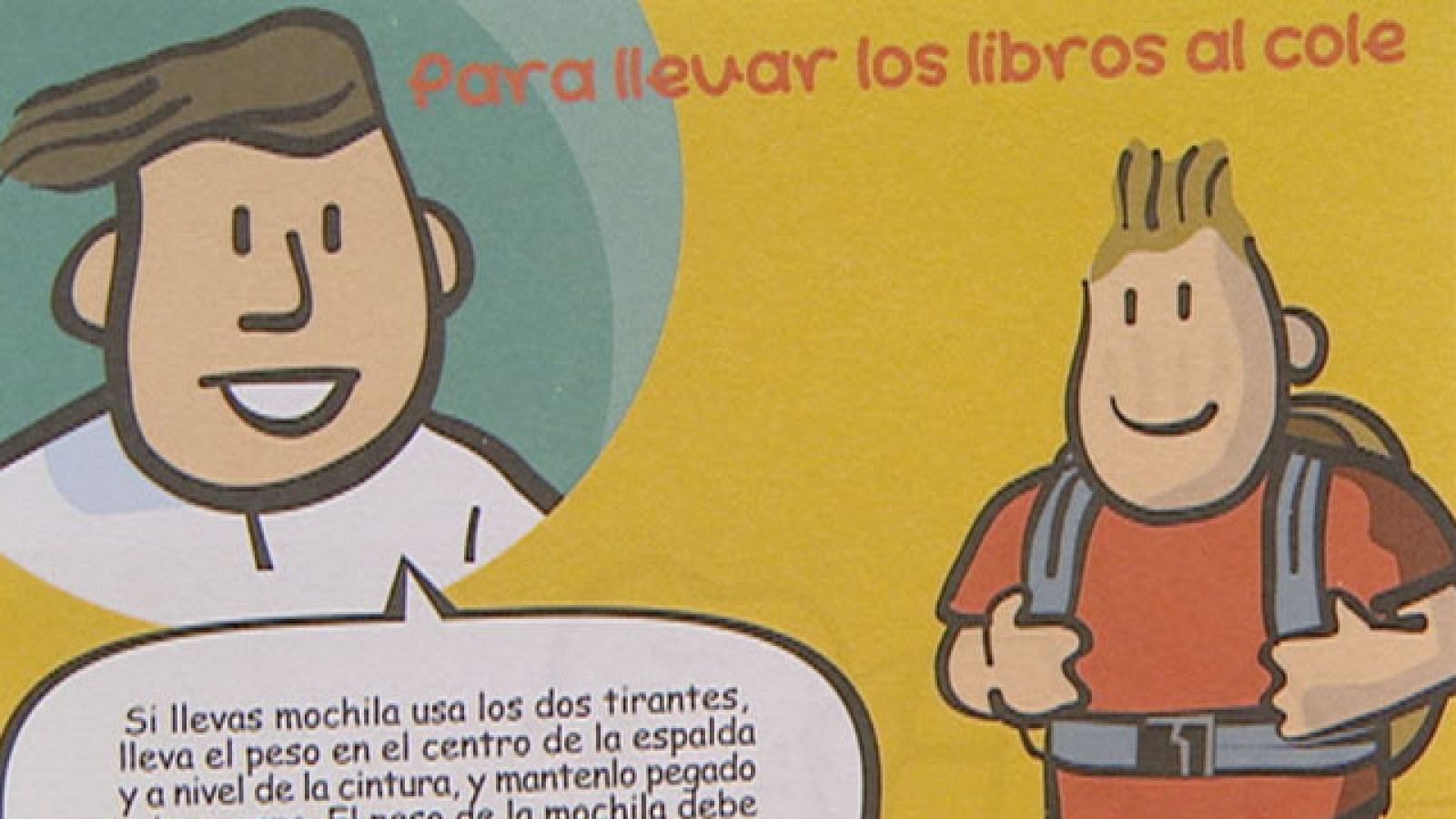 Campaña para prevenir los dolores de espalda por exceso de peso en las mochilas