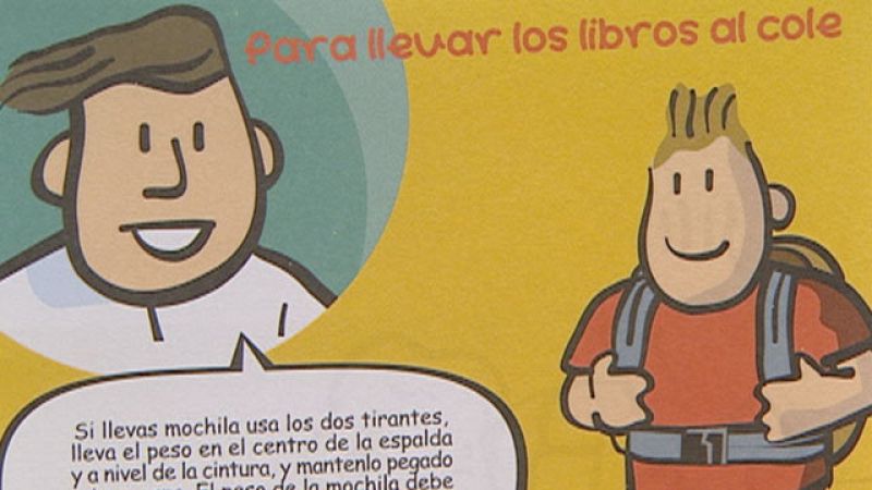 Campaña para prevenir los dolores de espalda por exceso de peso en las mochilas