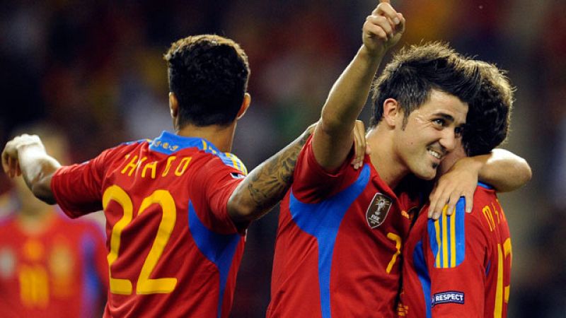 Segundo gol de Villa, sexto de España (6-0)