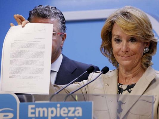 Telediario 1 - Aguirre pide perdón