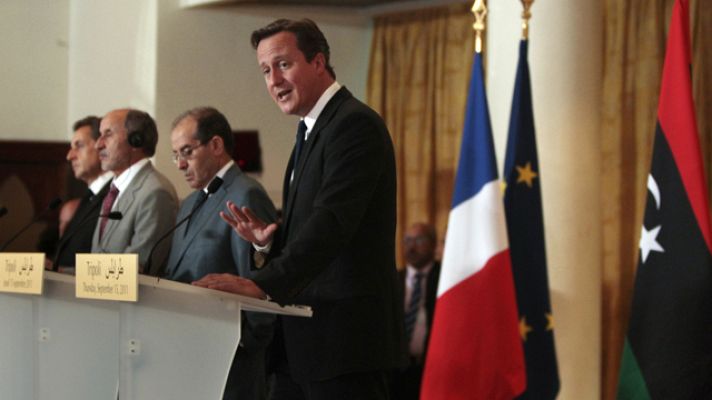 Telediario 1 - Sarkozy y Cameron en Libia