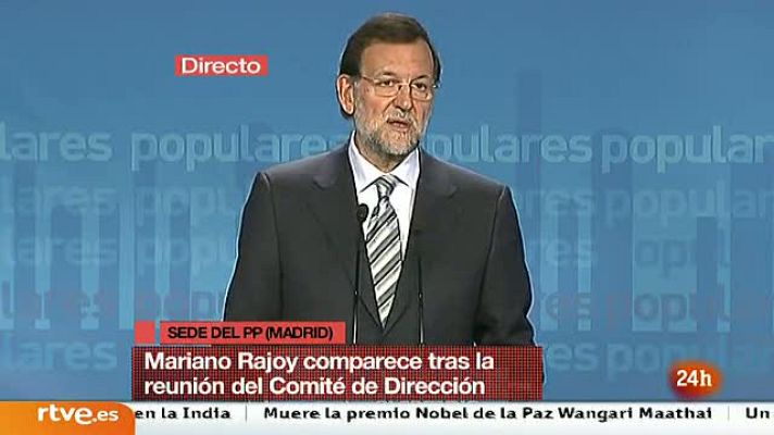 Informativo 24h - Rajoy: "La tarea no será fácil, pero en el PP estamos ilusionados y dispuestos"