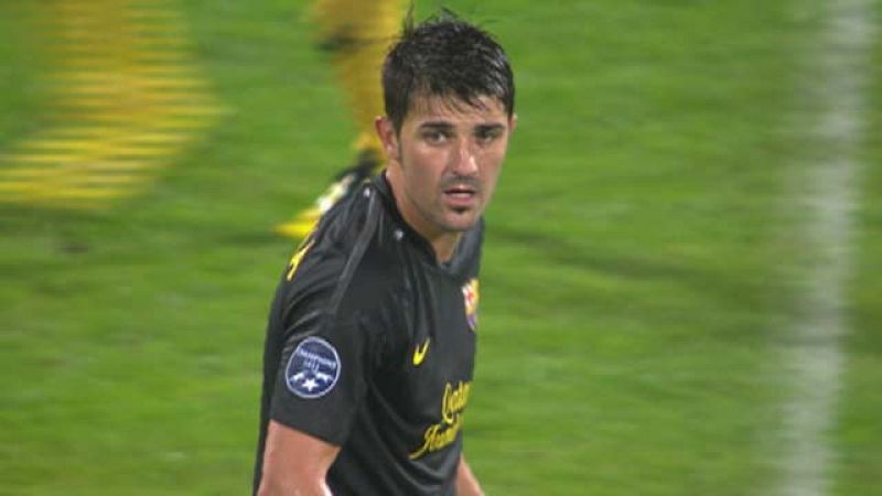 David Villa ha sido el autor del último gol del Barça en casa del Bate Borisov, que ha cerrado la goleada azulgrana (0-5).