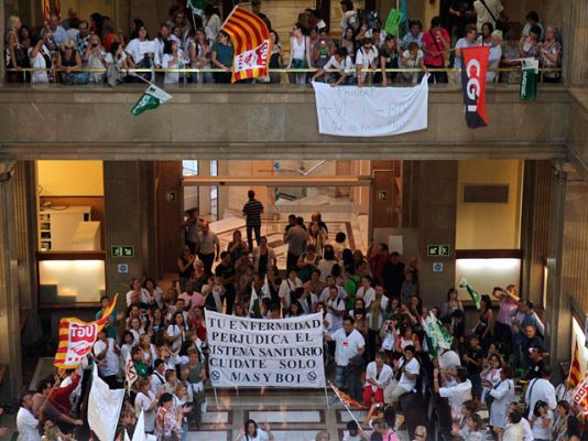 Telediario 1 - Protestas en Cataluña