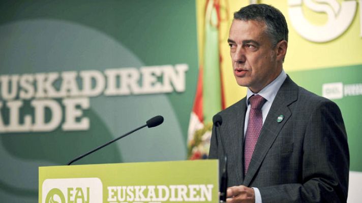 Telediario 1 - Urkullu afirma que la renuncia definitiva de ETA a la violencia debe dar paso a una paz duradera