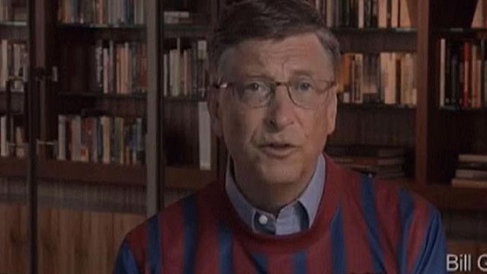 Telediario 1 - Bill Gates se viste del Barça
