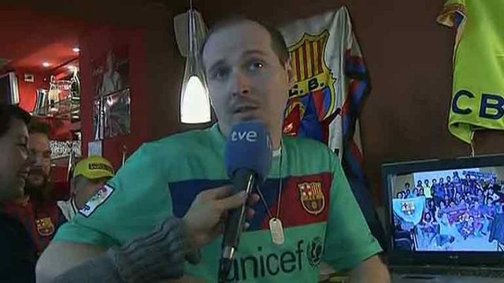 Telediario 1 - La peña culé en Praga