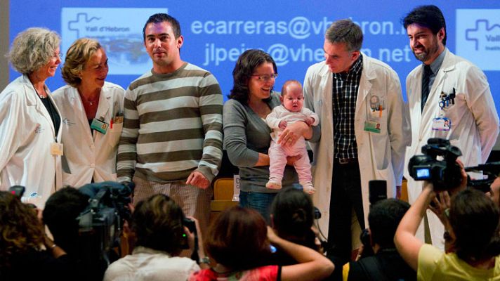 Telediario 1 - Bebe enfermo de Espina Bífida