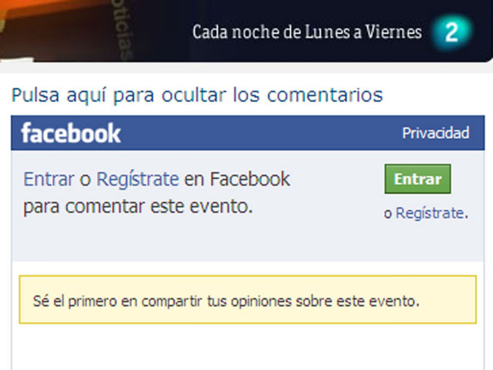 Facebook en RTVE.es