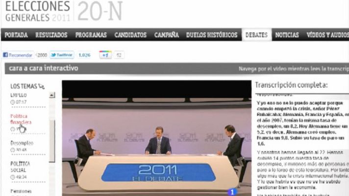 Telediario 1 - El debate en las redes sociales
