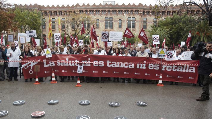 Telediario 1 - Segundo día de huelga de los médicos catalanes