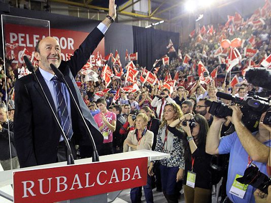Telediario 1 - Rubalcaba reivindica la "lección de patriotismo" de Zapatero en el cierre de campaña