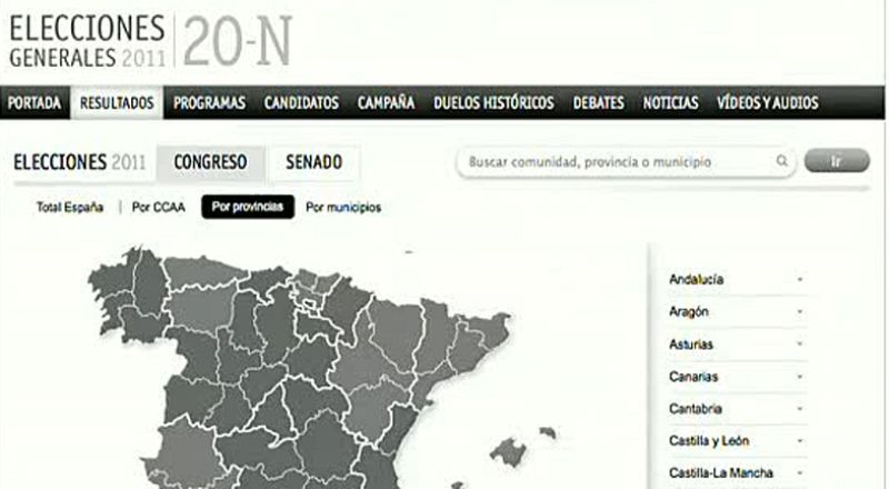 La jornada electoral en RTVE