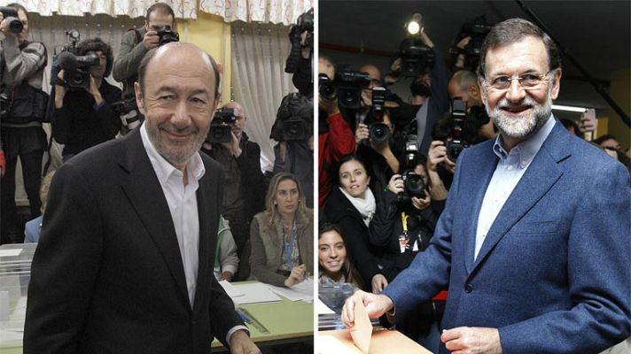 Telediario 1 - Los políticos votan