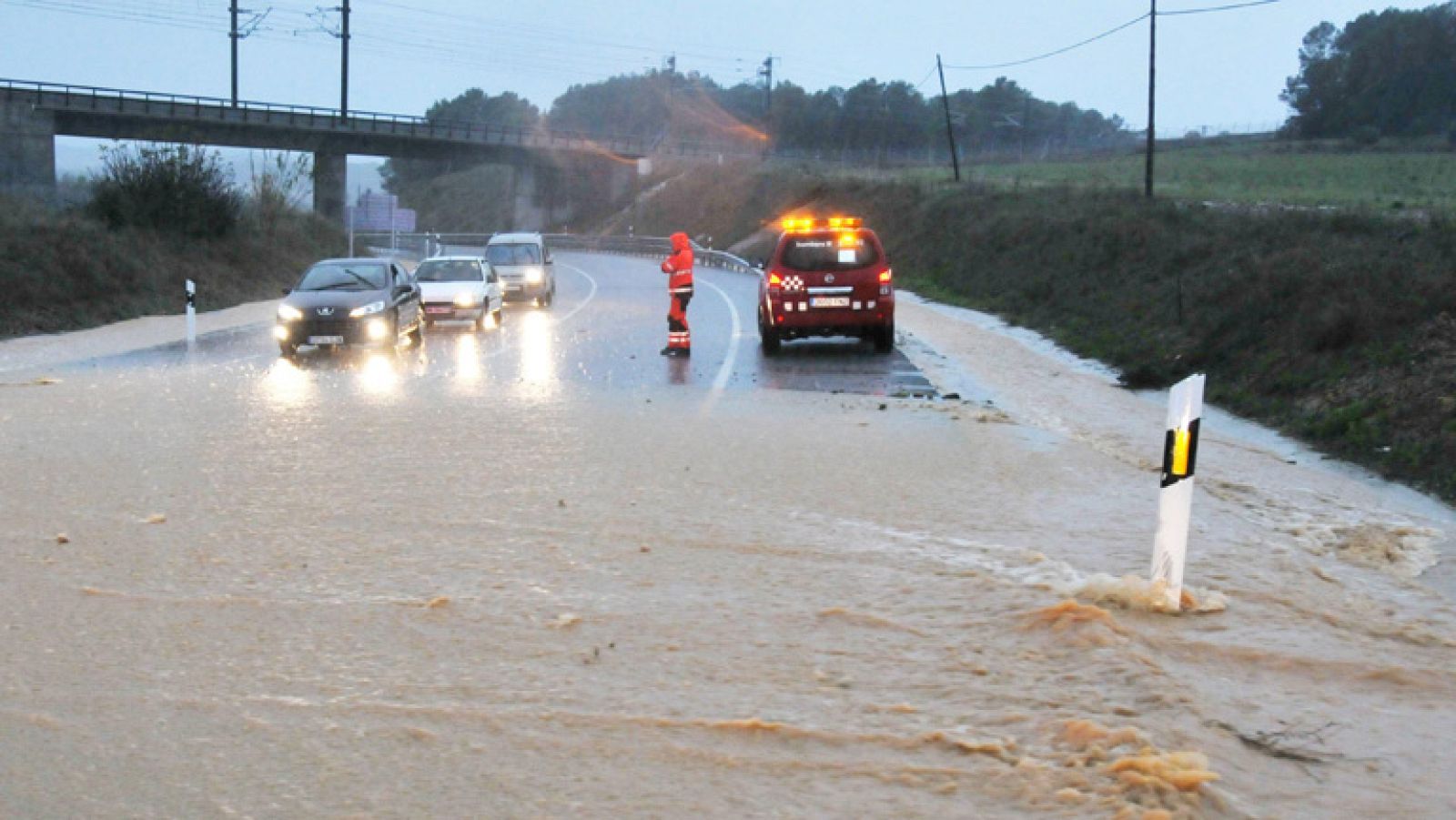 Temporal de lluvia también en Cataluña