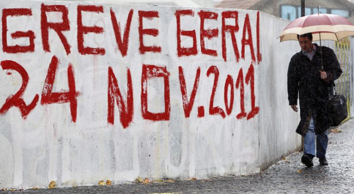 Telediario 1 - Primera huelga general del Gobierno portugués de centro-derecha de Passos Coelho