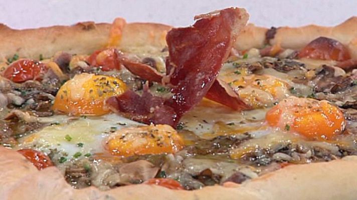 RTVE Cocina - Pizza con verduras y huevo