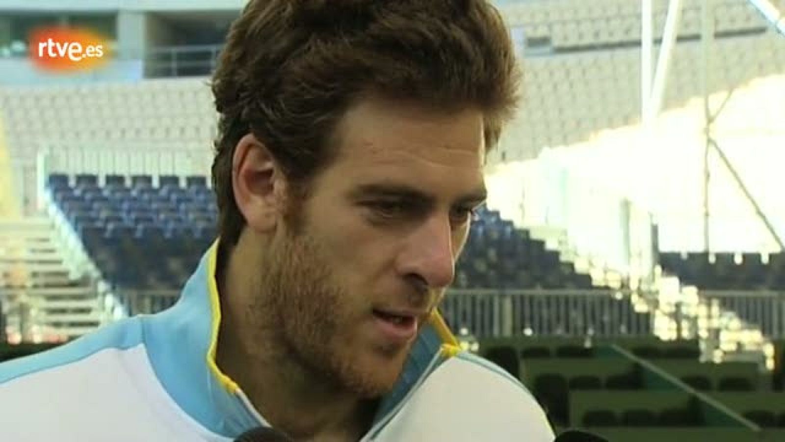 Juan Martín del Potro asegura estar bien de su rodilla. El tenista de Tandil revela que no habló de la final con Nadal sobre la pista de Sevilla. El número uno del equipo argentino califica de "lindo" el Estadio de La Cartuja de Sevilla.