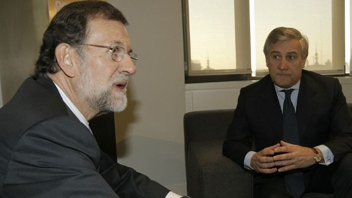 Telediario 1 - Rajoy se reune con Antonio Tajani