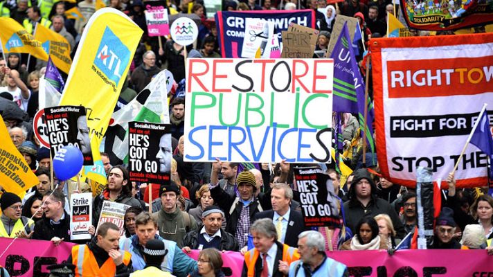 Telediario 1 - Huelga en Reino Unido