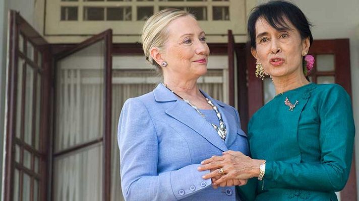 Telediario 1 - Clinton y Suu Kyi colaborarán con el Gobierno birmano para impulsar reformas
