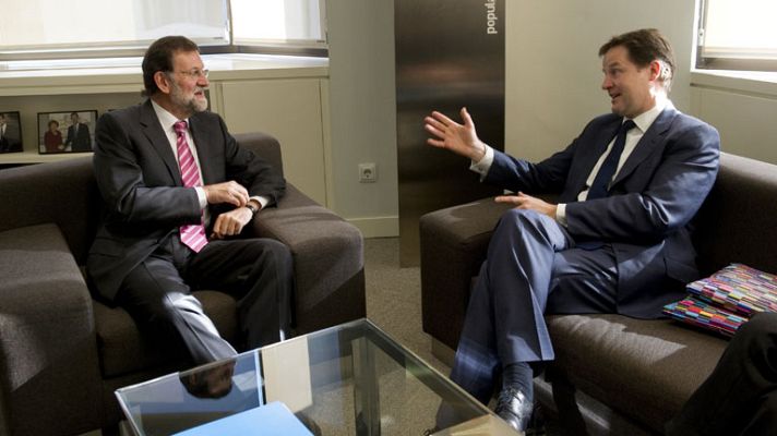 Telediario 1 - Reunión entre Rajoy y Clegg