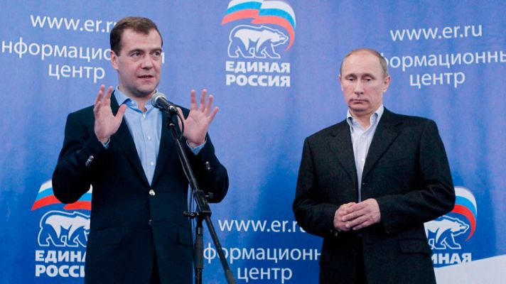 Telediario 1 - Putin pierde 77 escaños